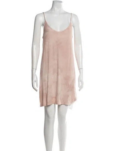 Pre-owned Sunday Saint-tropez Tie-dye Print Mini Dress In Pink