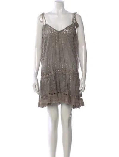 Pre-owned Sunday Saint-tropez V-neck Mini Dress In Neutral
