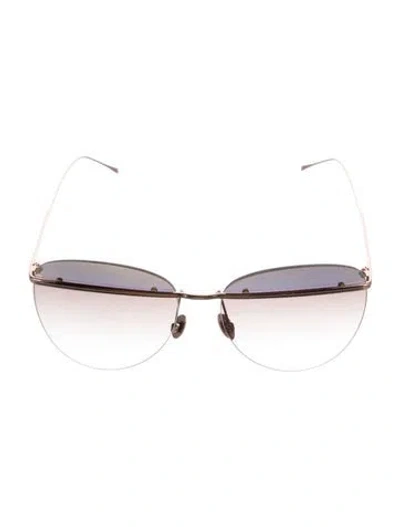 Pre-owned Sunday Somewhere Aviator Mirrored Sunglasses In Brown
