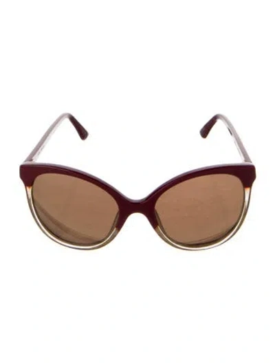 Pre-owned Sunday Somewhere Cat-eye Tinted Sunglasses In Gold/red