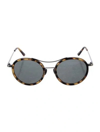 Pre-owned Sunday Somewhere Round Tinted Sunglasses In Brown