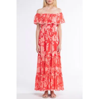 Sunday St Tropez Sunday St. Tropez Georgia Cover-up Maxi Flower Dress In Pink
