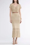 Sunday St Tropez Sunday St. Tropez Gioca Crochet Cover-up Maxi Skirt In Neutral