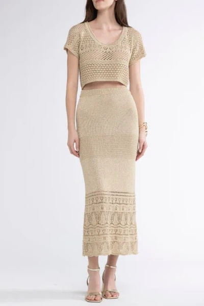 Sunday St Tropez Sunday St. Tropez Gioca Crochet Cover-up Maxi Skirt In Neutral