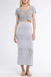 Sunday St Tropez Sunday St. Tropez Gioca Crochet Cover-up Maxi Skirt In Gray