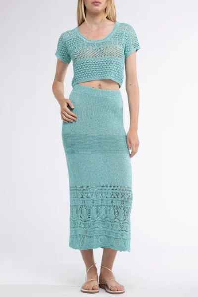 Sunday St Tropez Sunday St. Tropez Gioca Crochet Cover-up Maxi Skirt In Blue