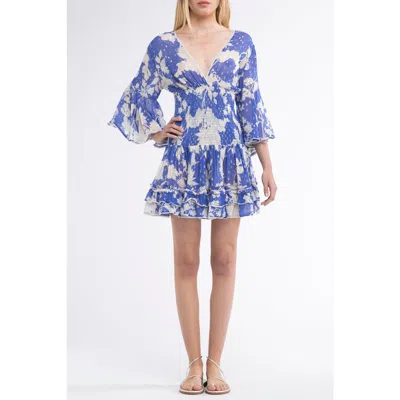 Sunday St Tropez Sunday St. Tropez Jenina Cover-up Flower Mini Dress In Blue