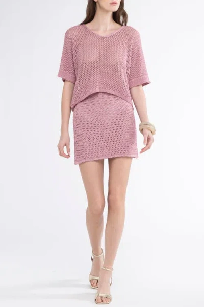 Sunday St Tropez Sunday St. Tropez Leo Crochet Cover-up Loose Top In Pink