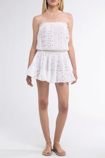 Sunday St Tropez Sunday St. Tropez Malibu Cover-up Embroidered Mini Dress In White