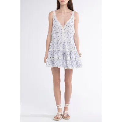 Sunday St Tropez Sunday St. Tropez Marilyn Cover-up Embroidered Mini Dress In Purple