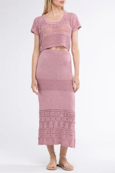 Sunday St Tropez Sunday St. Tropez Mateo Crochet Cover-up Crop Top In Pink