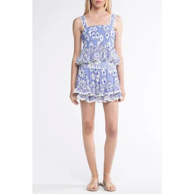Sunday St Tropez Sunday St. Tropez Natalia Daisy Ruffle Mini Skirt In Blue
