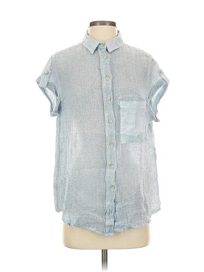 Pre-owned Sunday St Tropez Short Sleeve Button Down Shirt In Blue