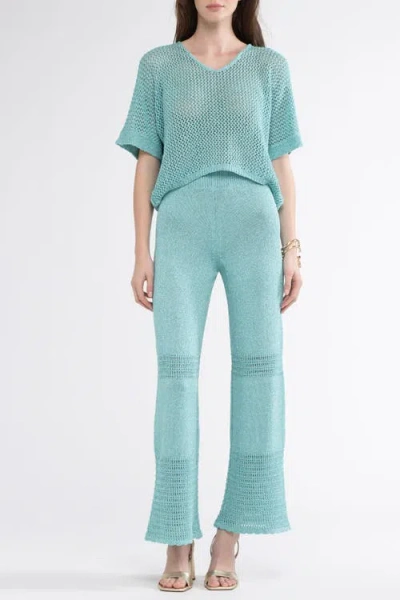 Sunday St Tropez Sunday St. Tropez Tina Crochet Cover-up Pants In Blue