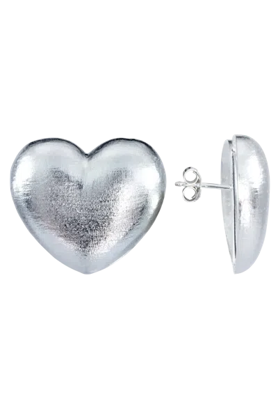 Sunday Stephens Frosted Heart Large Silver In Metallic