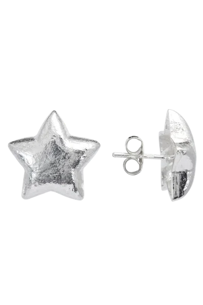 Sunday Stephens Frosted Star Earrings Silver In Metallic