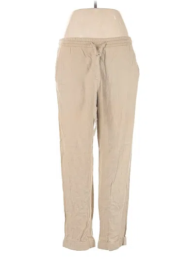 Pre-owned Sunday Stevens Linen Pants In Brown