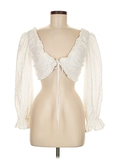 Pre-owned Sundays 3/4 Sleeve Blouse In White