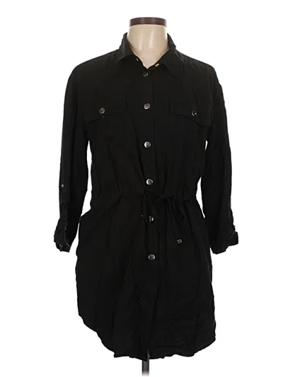 Pre-owned Sundays 3/4 Sleeve Button Down Shirt In Black