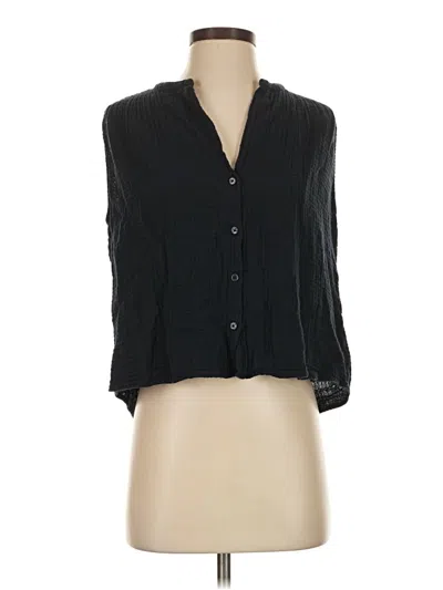 Pre-owned Sundays 3/4 Sleeve Button Down Shirt In Black