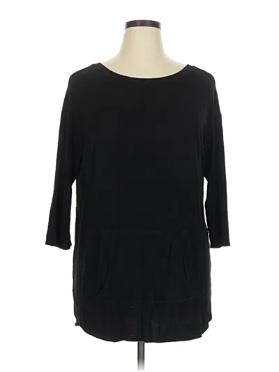 Pre-owned Sundays 3/4 Sleeve Top Black Boatneck Tops