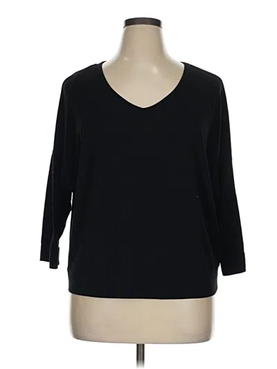 Pre-owned Sundays 3/4 Sleeve Top Black V-neck Tops