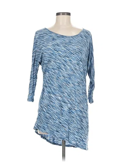 Pre-owned Sundays 3/4 Sleeve Top Blue Boatneck Tops