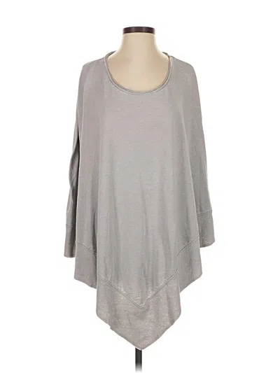 Pre-owned Sundays 3/4 Sleeve Top Gray Scoop Neck Tops