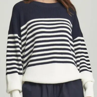 Sundays Alder Sweater Navy Stripe In Blue