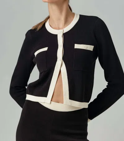Sundays Amora Cardigan In Black/ivory In Multi