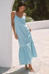 Sundays Amya Linen Blend Ruffle-hem Midi Dress