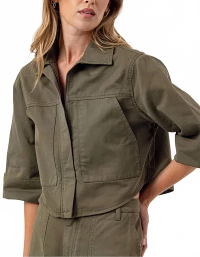Sundays Anora Boxy Jacket In Moss In Green
