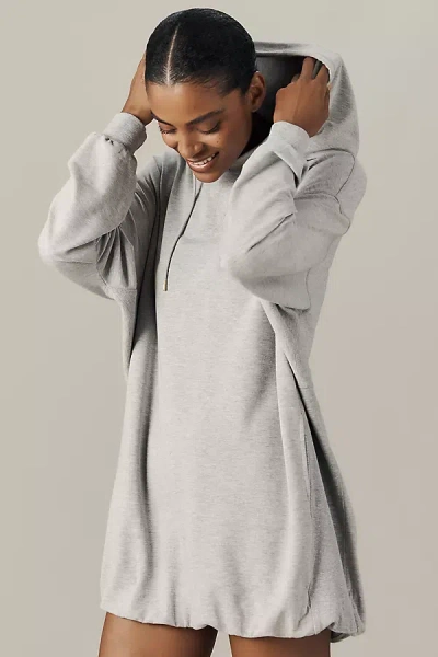 Sundays Arie Long-sleeve Hooded Mini Dress In Gray