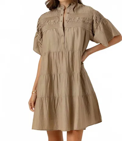 Sundays Armandine Mini Dress In  Stone In Brown