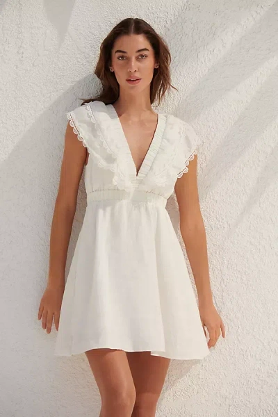 Sundays Aurora Linen Mini Dress In White