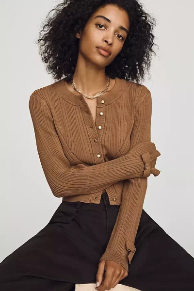 Sundays Bentley Bow Cardigan In Beige