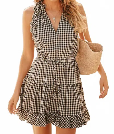 Sundays Blisse Gingham Dress In Black In Multi