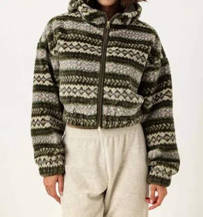 Sundays Bodie Fair Isle Jacket In Forest Green In Multi
