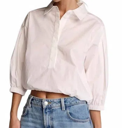 Sundays Brooklyn 3/4 Sleeve Collard Shirt In White In Multi