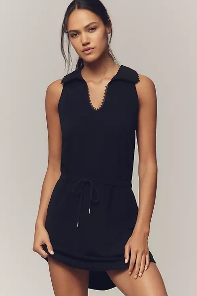 Sundays Carina Sleeveless Collared Mini Dress In Black