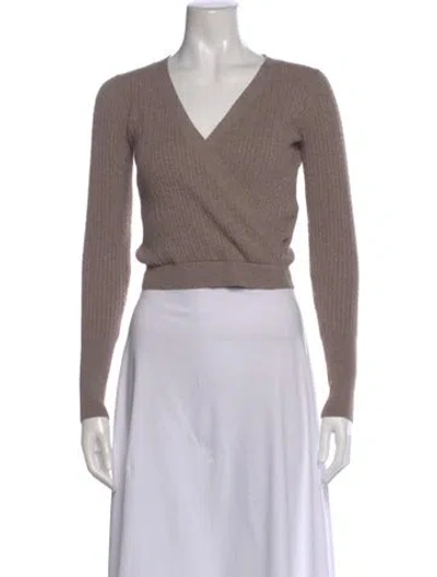 Pre-owned Sundays Cashmere V-neck Top In Gray