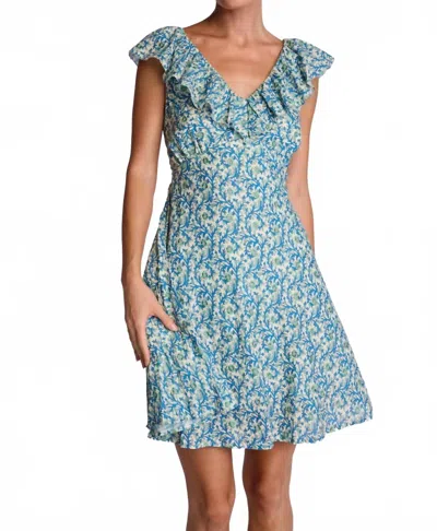 Sundays Cassie Mini Dress In Embroidered Floral In Blue