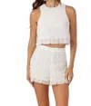 Sundays Lace Jame Shorts In White Coastal Lace In White