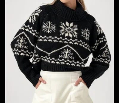 Sundays Cindy Long Sleeve Sweater In Snowfall Fairisle In Black