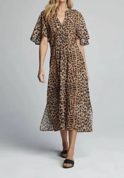 Sundays Clark Caftan Dress In Cheetah Print In Brown