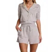 Sundays Cora Button-up Romper In Gray In Gray