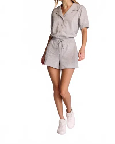 Sundays Coras Short-sleeve Romper In Fog Heather In Multi