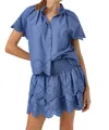 Sundays Corinne Short Sleeve Shirt In Rivera In Blue