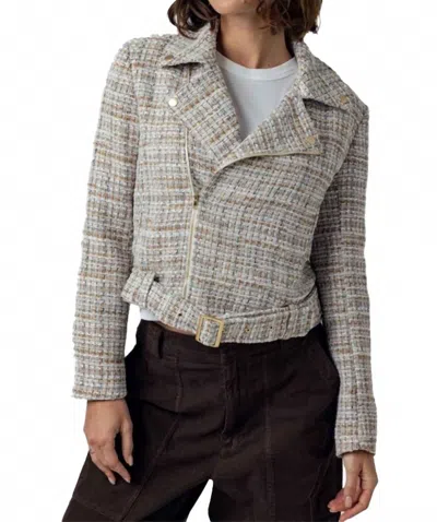 Sundays Cropeley Boucle Long Sleeve Jacket In Spice Boucle In Gray