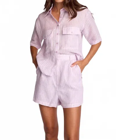 Sundays Crosby Shirt In Lavender Stripe In Pink